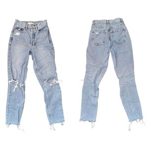 PacSun Distressed Light Wash Ultra High Rise Slim Jeans
